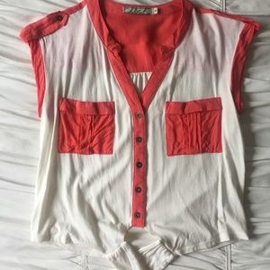 Chloe K, Tie Waist Crop Top